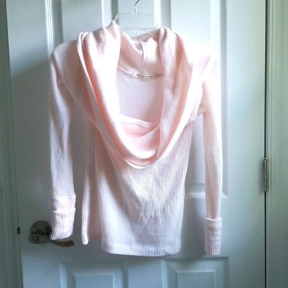 We the free - Oversized Cowl Neck Soft Shell Pink Sweater, NWT - Picture 1 of 8